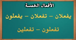 الأفعال الخمسة في اللغة العربية