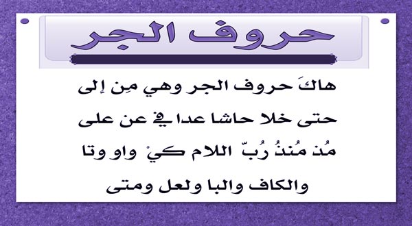 حروف الجر في اللغة العربية  تعريف ، إعراب ، أمثلة واضحة